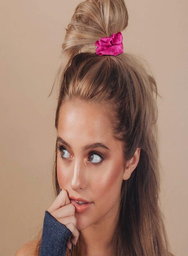 KICOSY 12 Pack Neon Scrunchies in 6 Colors - Satin Soft Hair Ties, Ideal for 80s/90s Looks, Glow Party & Daily Style - Image 2